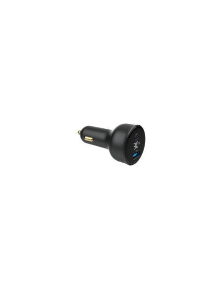 Gembird TA-UC-AC2PD30LCD-CAR-01 cargador de dispositivo móvil Universal Negro Encendedor de cigarrillos Carga rápida Auto