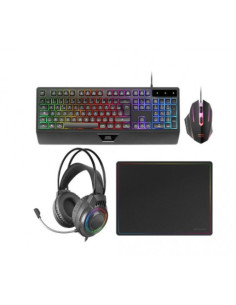 Mars Gaming MCP124PRO, Combo Gaming 4en1, Teclado RGB H-Mech con