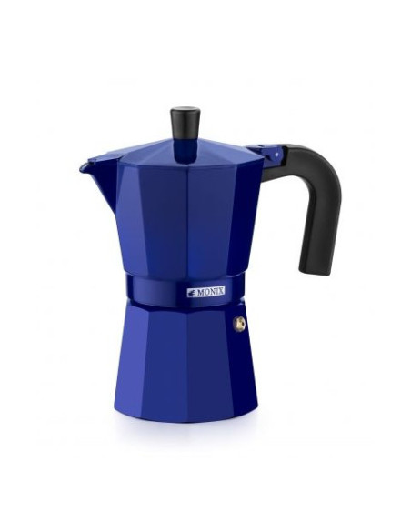 CAFETERA ITALIANA 6 TAZAS ALUMINIO AZUL MONIX
