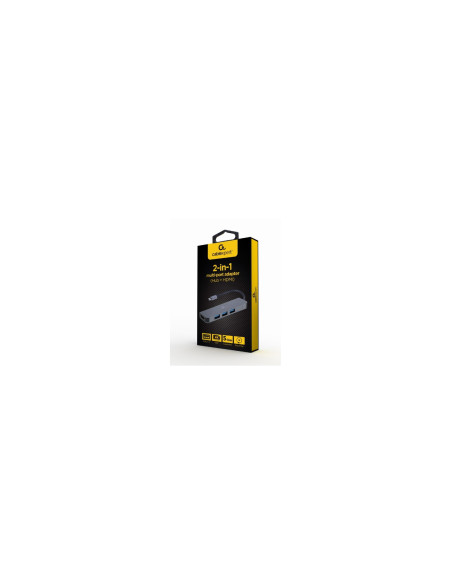 Gembird A-CM-COMBO2-01 hub de interfaz USB 3.2 Gen 1 (3.1 Gen 1) Type-C 625 Mbit/s Gris