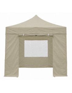 PARED PARA CARPA PLEGABLE ALUMINIO SG0129 CON VENTANA BEIGE SUNGARDEN