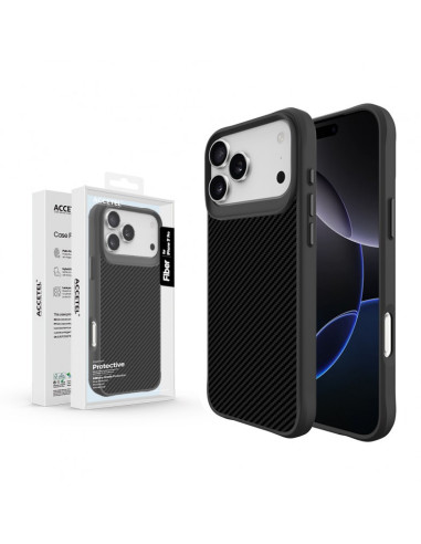 FUNDA IPHONE 17 PRO FIBRA NEGRA