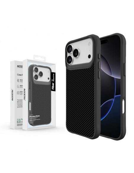 FUNDA IPHONE 17 PRO FIBRA NEGRA