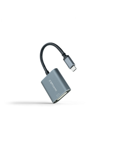 Nanocable Conversor USB-C a DVI-D, 15 cm, Gris