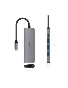 HUB USB-C 5 EN 1 | CONVERSOR USBC 3.1 A 3 X USBA 3.0 + USBC PD 100W + 2