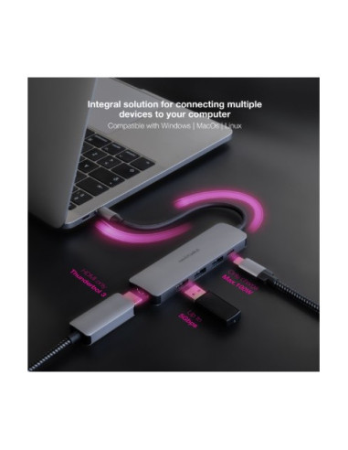 HUB USB-C 5 EN 1 | CONVERSOR USBC 3.1 A 3 X USBA 3.0 + USBC PD 100W +