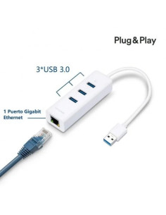 ADAPTADOR TP-LINK USB 3.0 A LAN RJ-45 GIGABIT + HUB USB 3.0 2