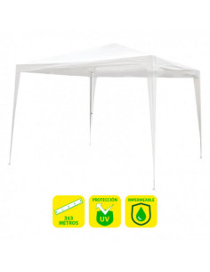 CARPA ACERO RAFIA 3X3 METROS BLANCA DESMONTABLE SUNGARDEN