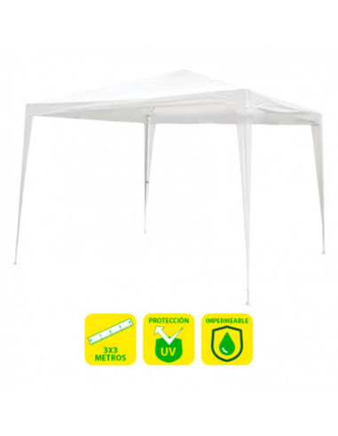 CARPA ACERO RAFIA 3X3 METROS BLANCA DESMONTABLE SUNGARDEN