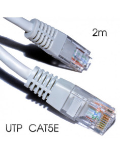 CABLE DE RED UTP CAT 5E 2M GRIS CLARO CROMAD