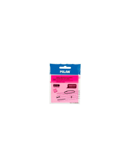 50 NOTAS ADHESIVAS REMOVIBLES MILÍN TRANSLÍšCIDAS ROSA FLUO 411260850