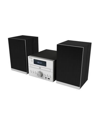 Thomson MIC122BT sistema de audio para el hogar Microcadena de música para uso doméstico 50 W Negro, Plata