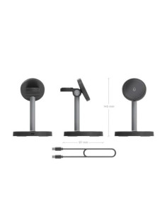 BASE CARGADOR AISENS SMARTPHONE/APPLE WATCH/AURICULARES WIRELESS QI2 15W USB-C BLACK 2