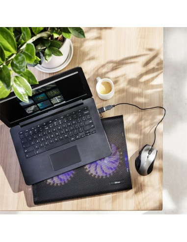 SOPORTE + VENTILADOR NOTEBOOK TRUST HASTA 17.4 BLACK