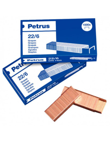 GRAPAS 22/6 CAJA 1000 UNIDADES PETRUS - ESSELTE