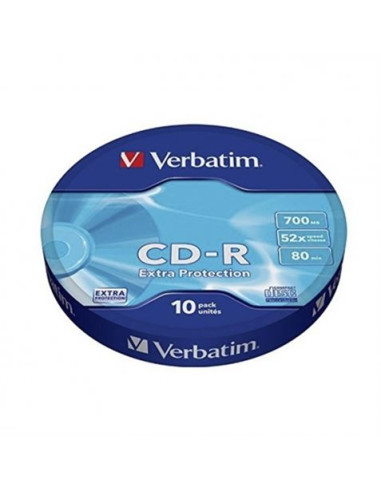 TARRINA 10 UNIDADES CDS VERBATIM 52X DATALIFE