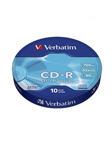 TARRINA 10 UNIDADES CDS VERBATIM 52X DATALIFE