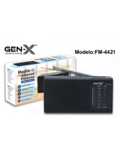 RADIO PORTATIL AM/FM DIAL CLASICO ALTA SENSIBILIDAD NEGRA GEN-X