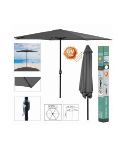 SOMBRILLA JARDIN 300CM METROS ANTRACITA