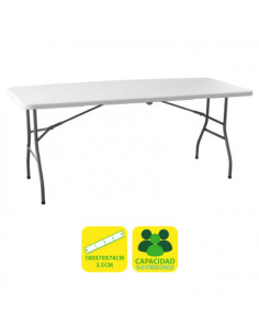 MESA DE RESINA PLEGABLE 180X70X74CM 3.5CM SUNGARDEN