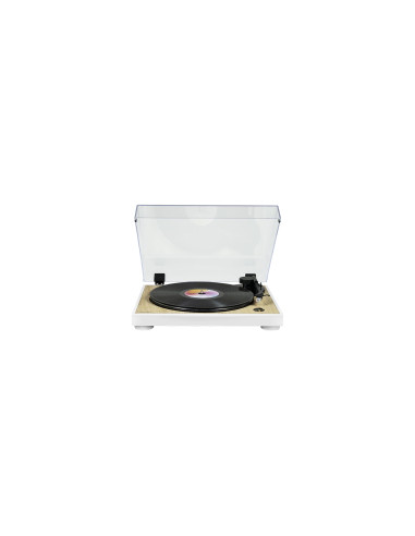 Thomson TT300 Tocadiscos de tracción por correa Blanco, Madera