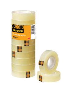 PACK 10 CINTAS ADHESIVAS DE 15MMX33MTS TRANSPARENTES SCOTCH 3M