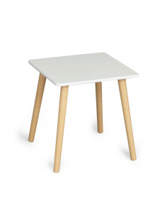 MESITA AUXILIAR MADERA BLANCA CUADRADA
