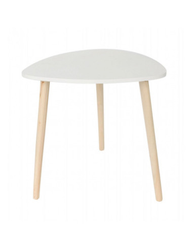MESITA AUXILIAR MADERA BLANCA 48CM