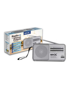 RADIO PORTATIL CLASICA SW/AM/FM ANALOGICA PLATA FM-4413 GEN-X