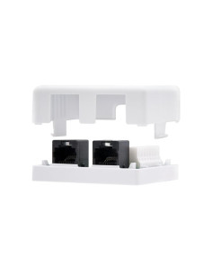 ROSETA DE PARED NANOCABLE 2XRJ45 CAT.6 UTP WHITE 2