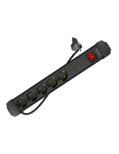 REGLETA LANBERG 5 SCHUKOS CON PROTECCION 5M BLACK