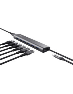 HUB USB TRUST HALYX 7 PUERTOS USB 3.2 7X USB-A 1X USB-C 2