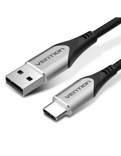 CABLE VENTION USB-C 2.0 USB-C/M - USB-A/M 480MBPS TRENZADO 1M GREY