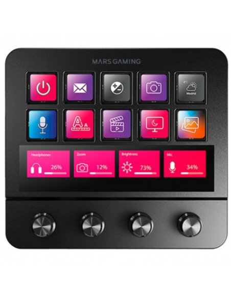 STREAM DECK MARS GAMING MSD-PRO | 10+4 TECLAS LCD | BLANCO