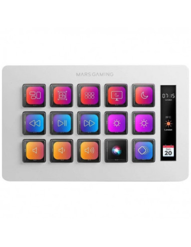 STREAM DECK SLIM MARS GAMING MSD-ONE | 15 TECLAS LCD | BLANCO