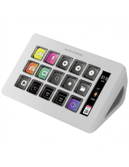 STREAM DECK SLIM MARS GAMING MSD-ONE | 15 TECLAS LCD | BLANCO