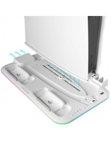SOPORTE MULTIFUNCION RGB PARA PS5 MARS GAMING MPS5-B2 BLANCO