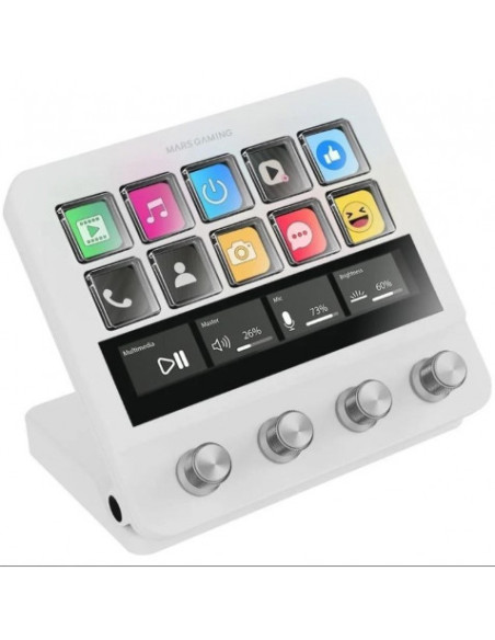 STREAM DECK MARS GAMING MSD-PRO | 10+4 TECLAS LCD | BLANCO