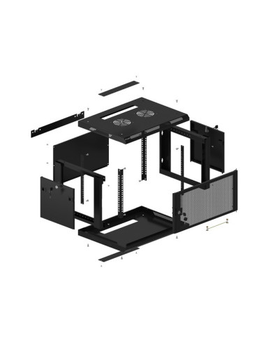 ARMARIO RACK LANBERG MURAL 19 6U 600X450 BLACK