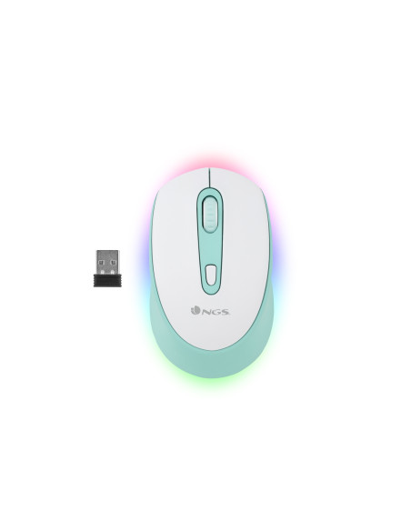 Ratón NGS SMOG MINT-RB Ambidextro RF inalámbrica + Bluetooth Í“ptico