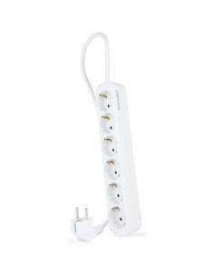 REGLETA NANOCABLE 6 SCHUKOS 1.4M WHITE