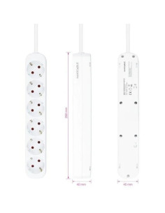 REGLETA NANOCABLE 6 SCHUKOS 1.4M WHITE 2
