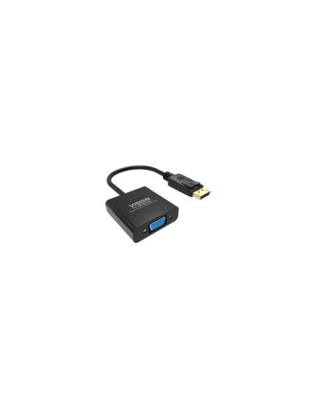 Vision TC-DPVGA/BL adaptador de cable de vÍ­deo DisplayPort VGA (D-Sub) Negro