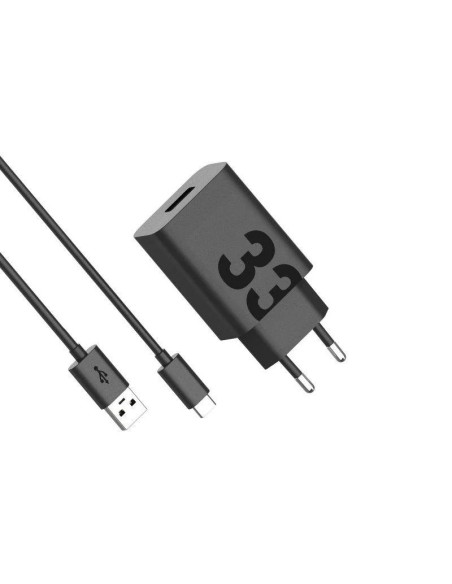 CARGADOR DE PARED MOTOROLA TURBOPOWER QUICK CHARGE 3.0 USB-C 33W 11V/3A BLACK + CABLE USB-C 1M