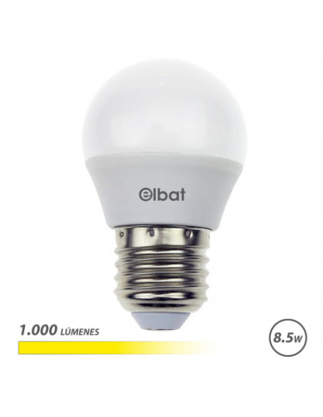 BOMBILLA LED G45 | 8.5W | 1000LM | E27 | LUZ CALIDA | ELBAT