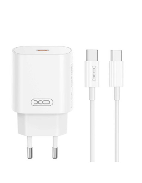 CARGADOR DE CORRIENTE CE25 25W 1 X TIPO C + CABLE TIPO C- TIPO C 1 METRO XO