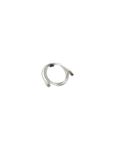 CABLE ALARGADOR LANBERG USB 2.0 MACHO A USB 2.0 HEMBRA FERRITA TRASPARENTE 1.8M CA-USBE-12CC-0018-TR