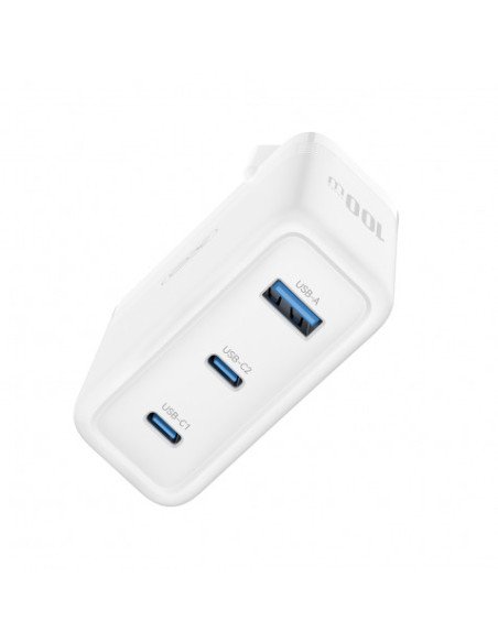 CARGADOR USB+USB-C X2 100W CE35 BLANCO XO