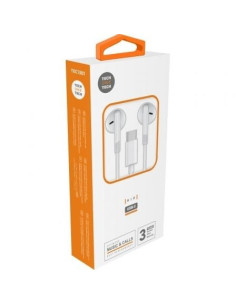 AURICULARES + MICROFONO TECH ONE TECH EAR USB-C WHITE