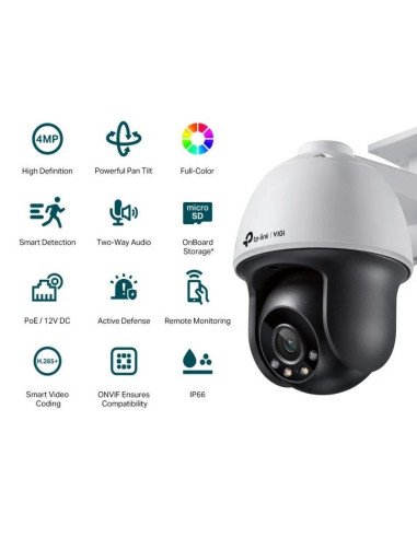 CAMARA IP TP-LINK VIGI PT EXTERIOR 4MP 4MM IR 30M POE